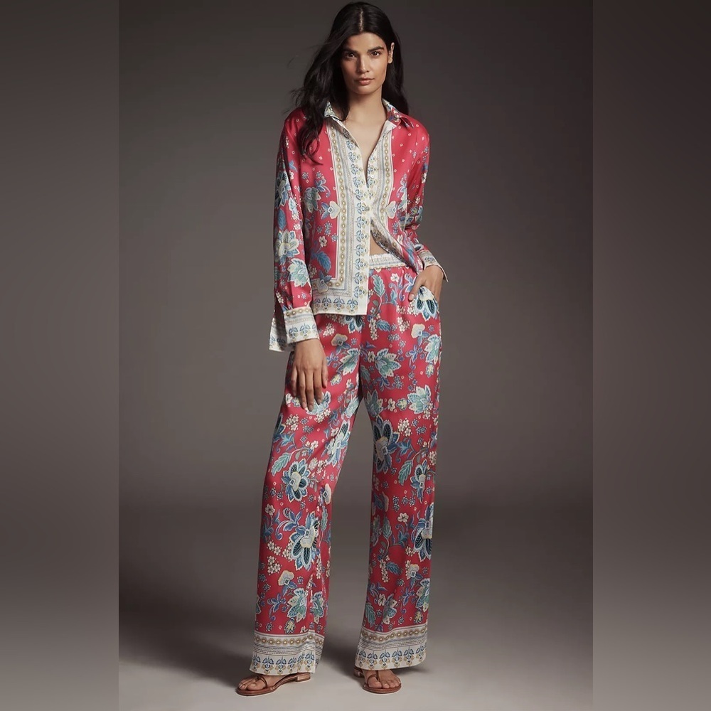 NWT! Anthropologie Maeve Printed Pull-On Pants - Size XS TALL 🔆